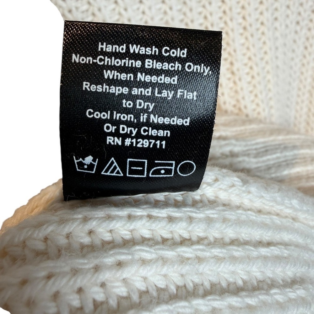 Jenni Kayne Oversized Cotton Fisherman Sweater Classic Ivory M 100% Cotton Knit - Picture 9 of 13
